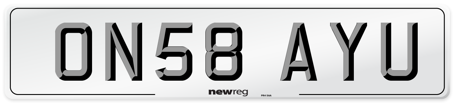 ON58 AYU Number Plate from New Reg